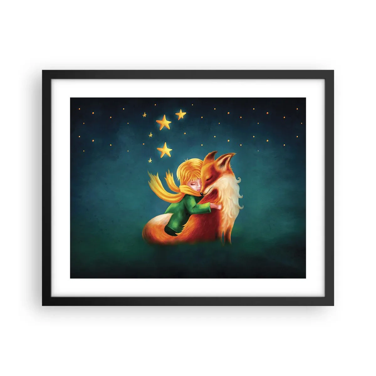 Affiche dans un cadre noir - Poster - Petit Prince - 50x40 cm