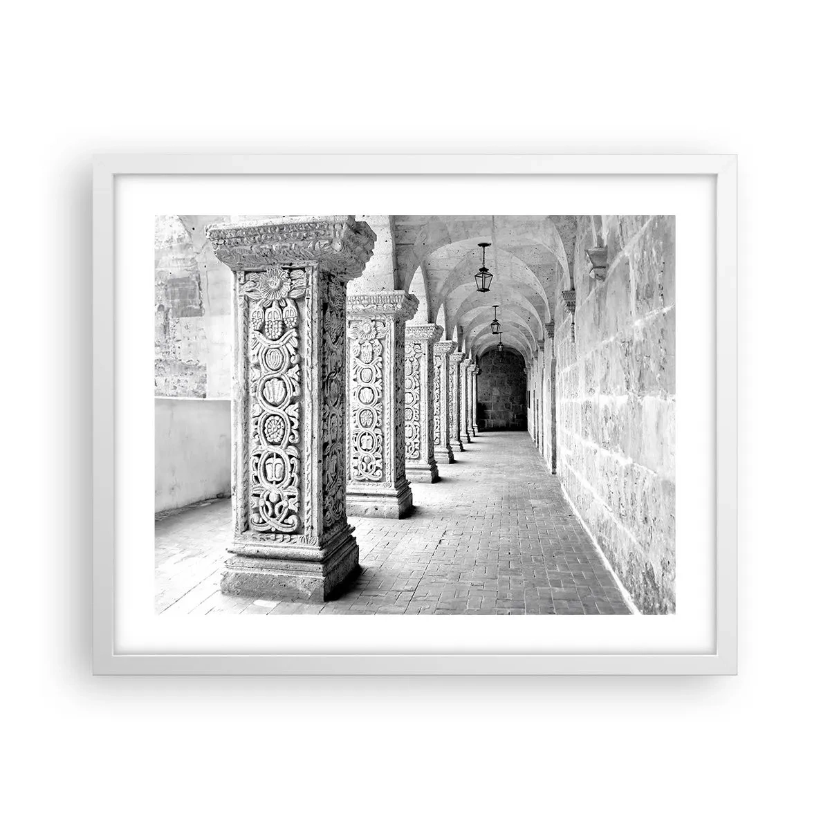 Affiche dans un cadre blanc - Poster - Où cela mène-t-il…? - 50x40 cm