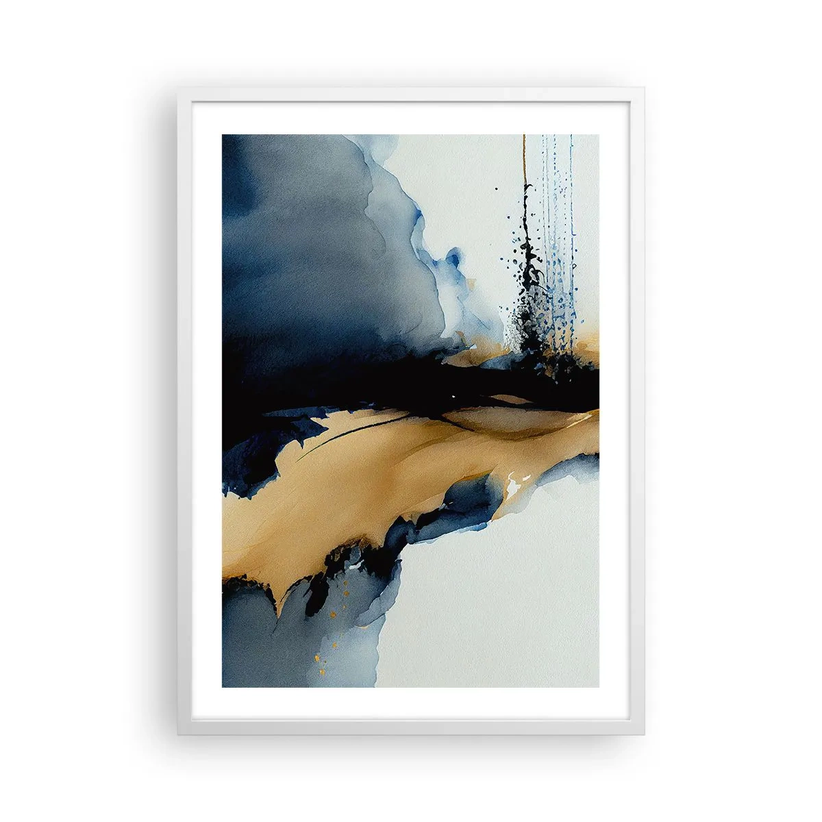 Affiche dans un cadre blanc - Poster - Derrière le rideau - 50x70 cm