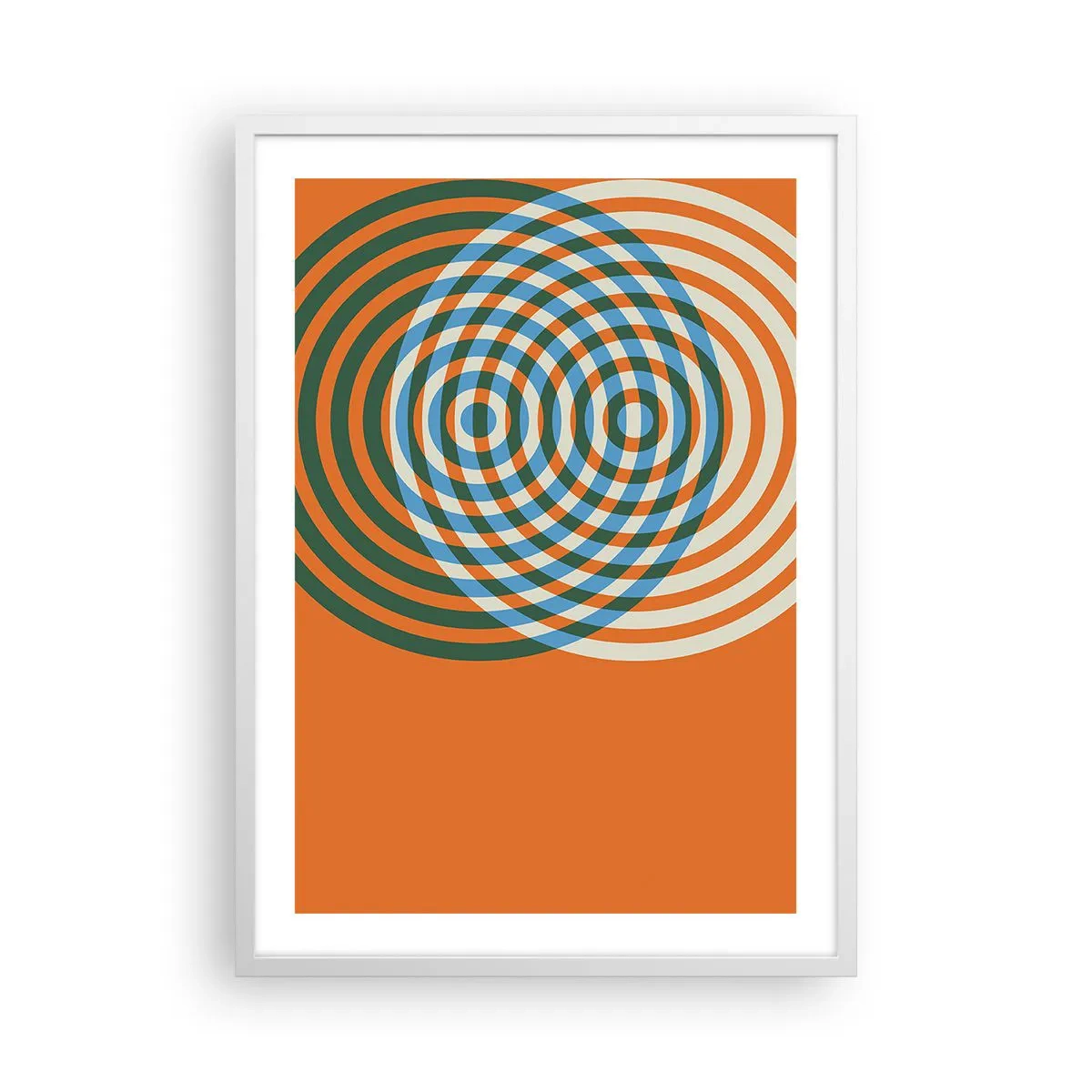 Affiche dans un cadre blanc - Poster - Variation circulaire abstraite - 50x70 cm