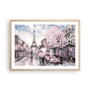 Affiche dans un chêne clair - Poster - Comment tomber amoureu, il faut juste... - 70x50 cm