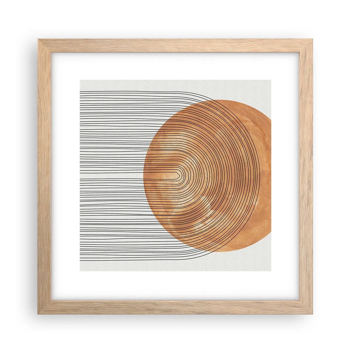 Affiche dans un chêne clair - Poster - Composition solaire - 30x30 cm