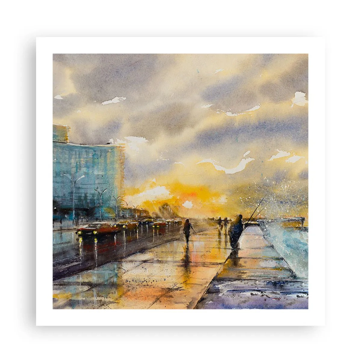 Affiche - Poster - La vie sur le rivage - 60x60 cm