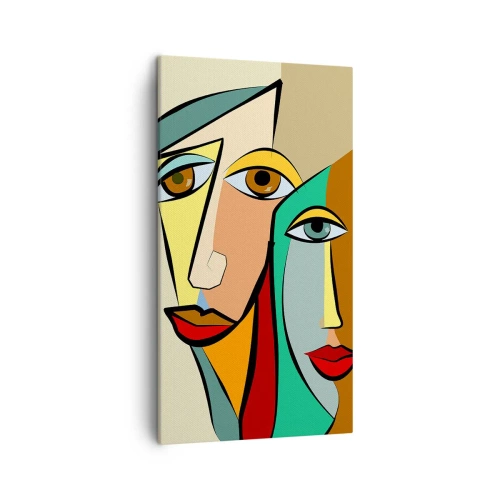 Impression sur toile - Image sur toile - Couple cubiste - 45x80 cm