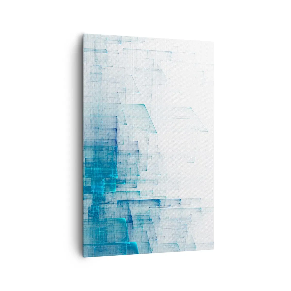 Impression sur toile - Image sur toile - Formes géométriques abstraites dans des tons de bleu - 80x120cm - Comment l’espace s’est formé - Décoration murale moderne pour le salon et la chambre ARTTOR