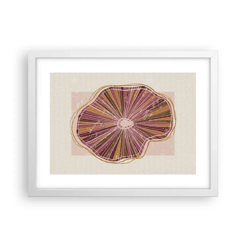 Affiche dans un cadre blanc - Poster - Abstraction rayonnante - 40x30 cm