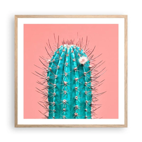 Affiche dans un chêne clair - Poster - Juste regarde - 60x60 cm