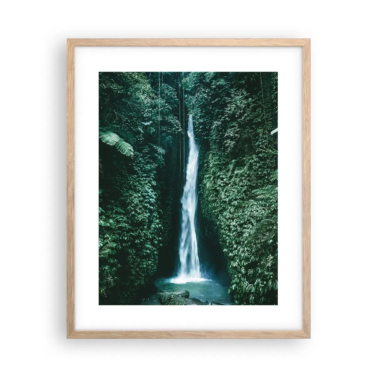 Affiche dans un chêne clair - Poster - Fontaine tropicale - 40x50 cm