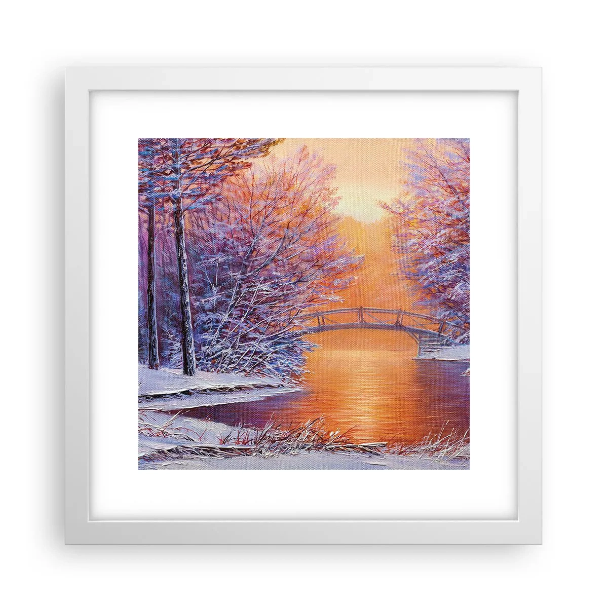 Affiche dans un cadre blanc - Poster - On se rencontre ici - 30x30 cm