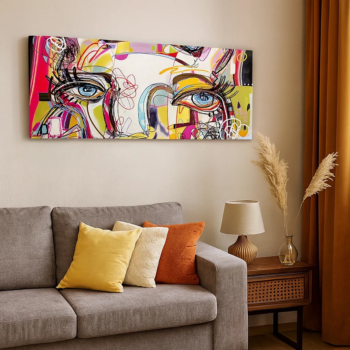 Impression sur toile - Image sur toile - La richesse de l'Art du chat - 30x30 cm