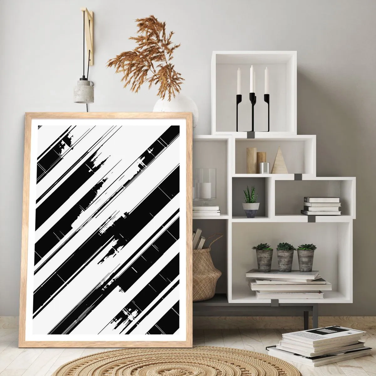 Affiche dans un chêne clair - Poster - Une composition intense et dynamique - 70x100 cm