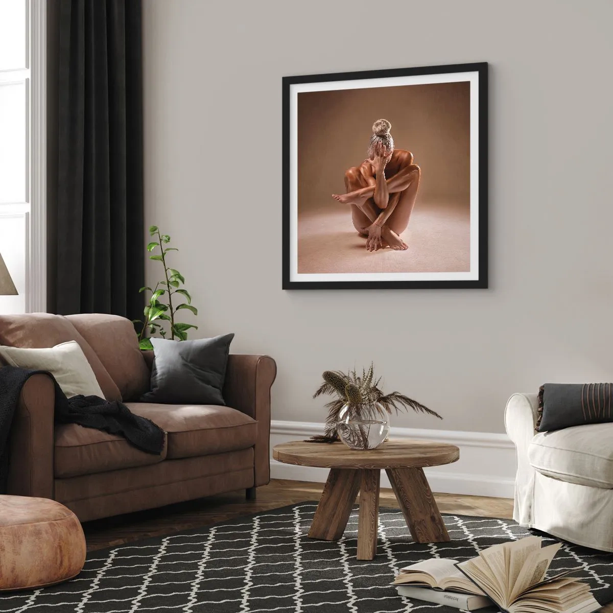 Affiche dans un cadre noir - Poster - Unité du corps et de l'âme - 50x50 cm