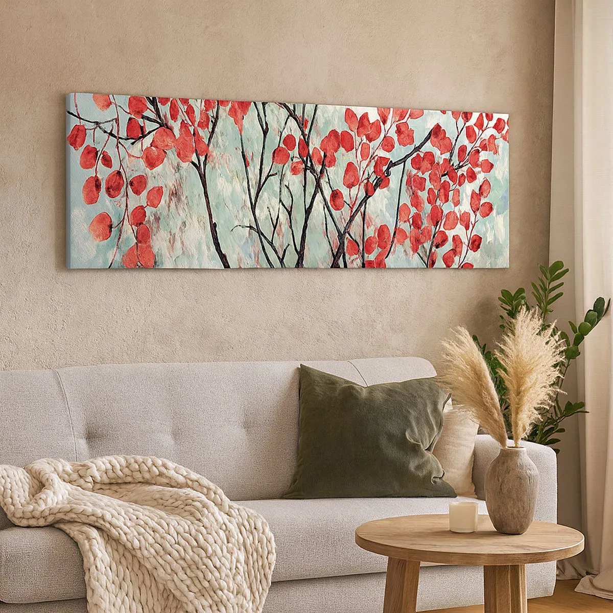 Impression sur toile - Image sur toile - Arbre en écarlate - 100x40 cm