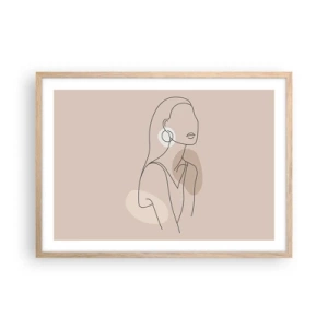 Affiche dans un chêne clair - Poster - Icone féminin - 70x50 cm