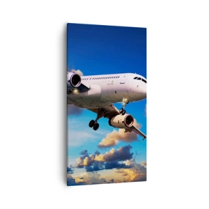 Impression sur toile - Image sur toile - Un voyage en blanc et bleu ciel - 55x100 cm