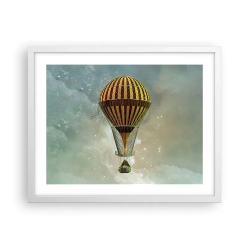 Affiche dans un cadre blanc - Poster - Vols pionniers - 50x40 cm