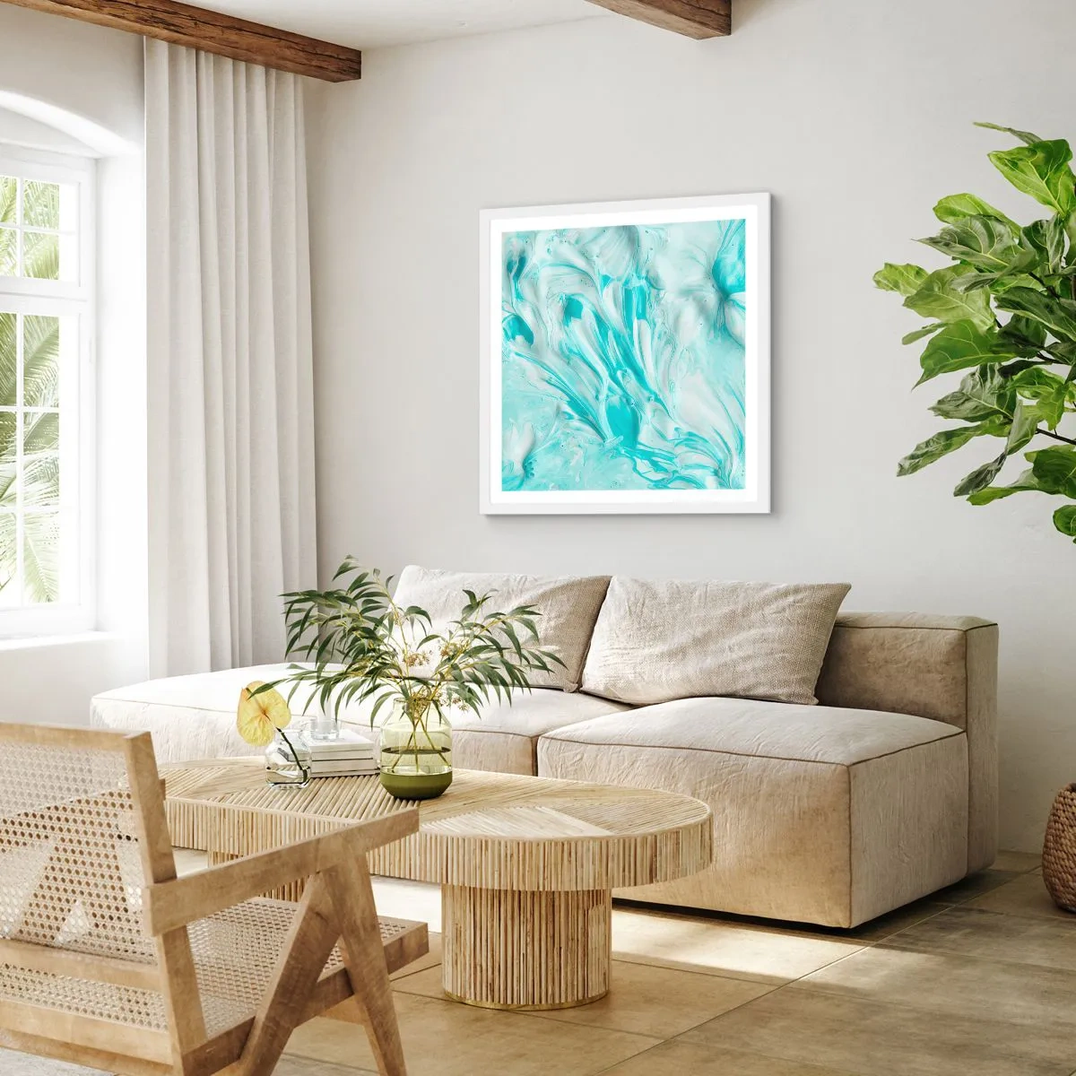 Affiche dans un cadre blanc - Poster - Ensemble pour toujours - 60x60 cm