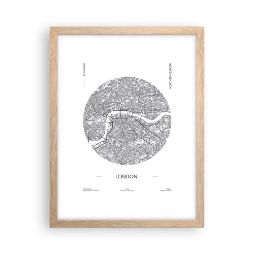 Affiche dans un chêne clair - Poster - Anatomie de Londres - 30x40 cm
