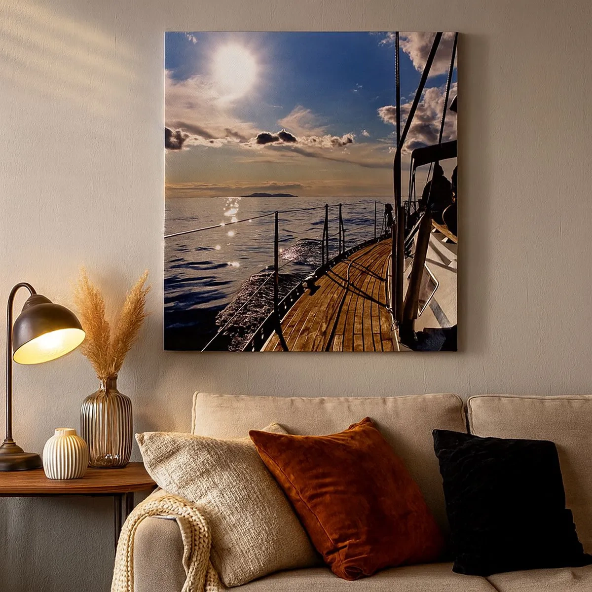 Impression sur toile - Image sur toile - Naviguer vers le soleil - 30x30 cm