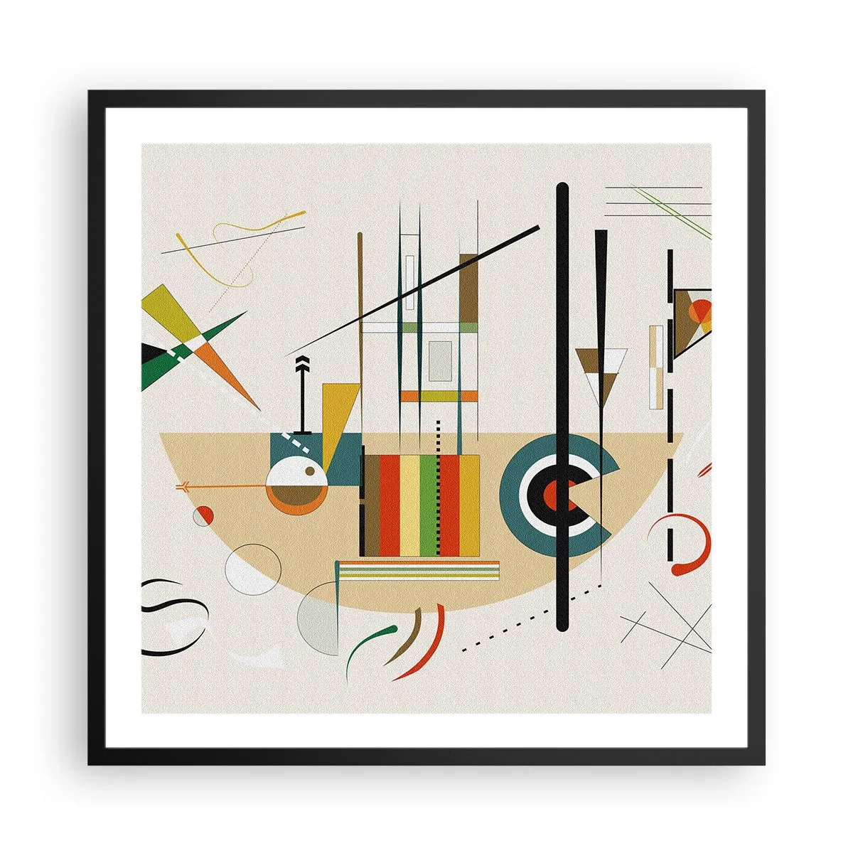 Affiche dans un cadre noir - Poster - Et le monde s’amuse - 60x60 cm