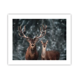 Affiche - Poster - Le roi de la forêt avec sa femme - 50x40 cm