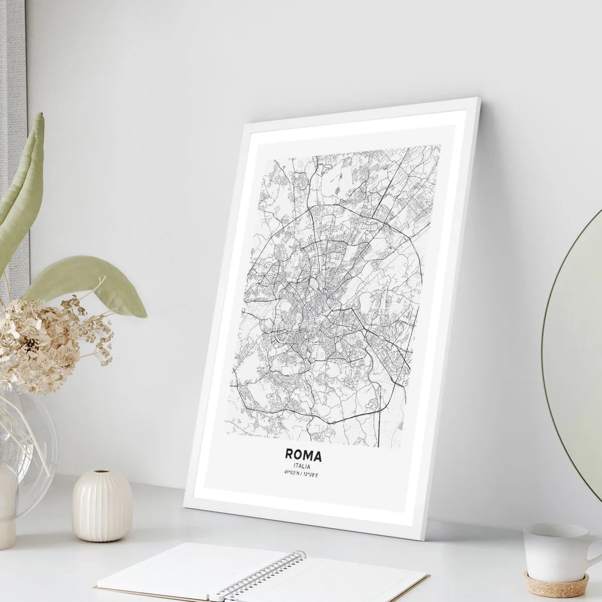 Affiche dans un cadre blanc - Poster - Cercle romain - 70x100 cm