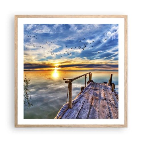 Affiche dans un chêne clair - Poster - Le vent se repose - 60x60 cm