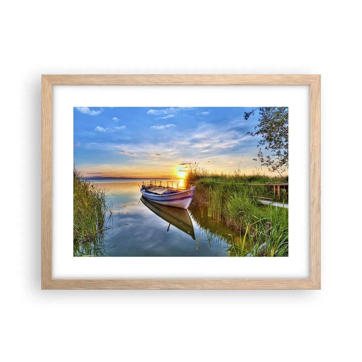 Affiche dans un chêne clair - Poster - La crique où les rêves deviennent réalité - 40x30 cm