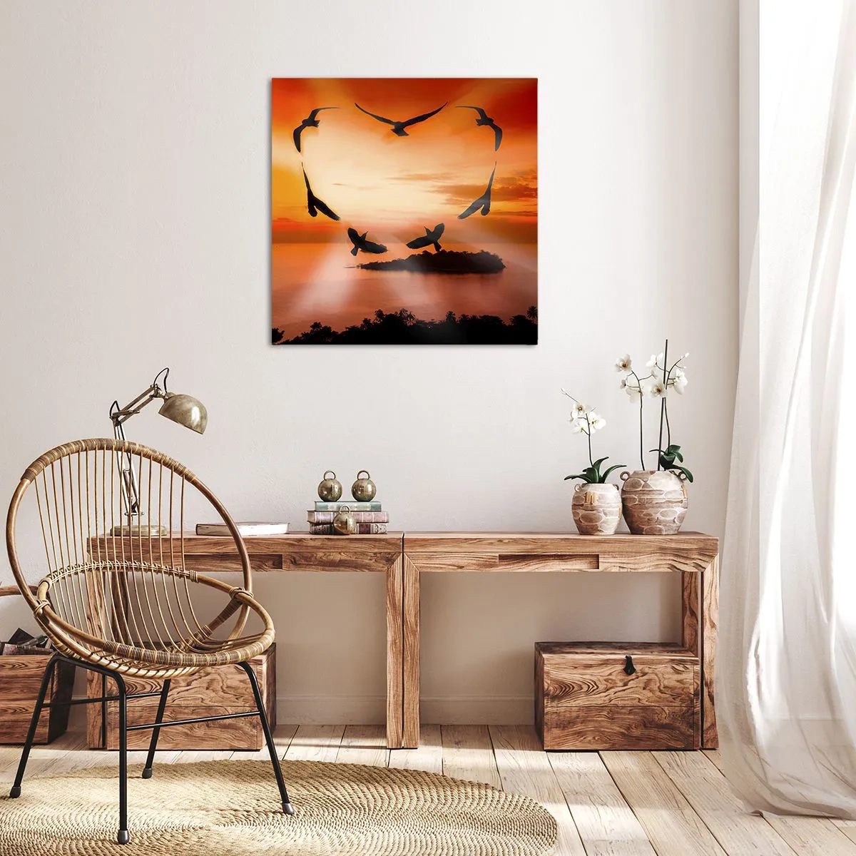 Impression sur toile - Image sur toile - Aimer le monde comme les oiseaux - 30x30 cm