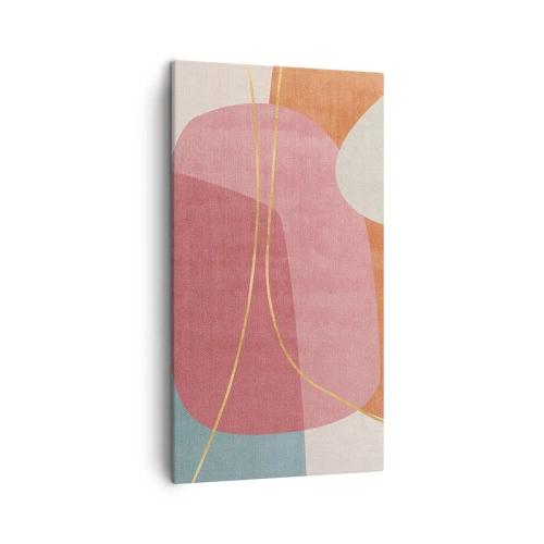 Impression sur toile - Image sur toile - Composition pastel au fil d'or - 45x80 cm