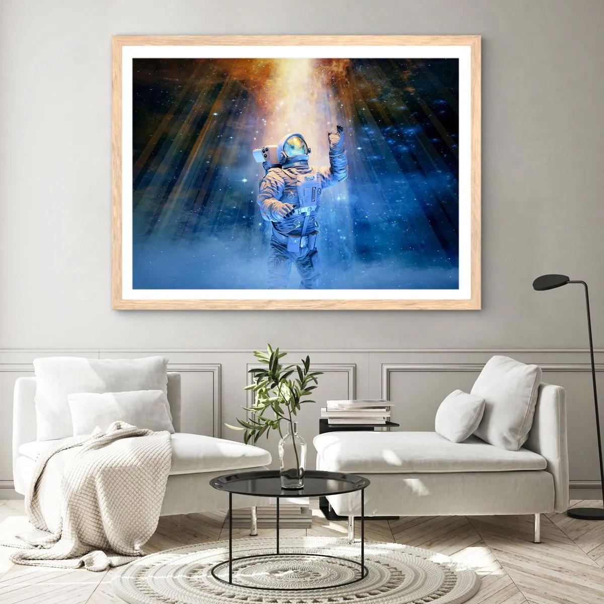 Affiche dans un chêne clair - Poster - Enfin arrivé - 91x61 cm