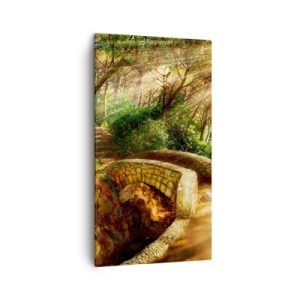 Impression sur toile - Image sur toile - Directement du pont dans une forêt de conte de fées - 45x80 cm