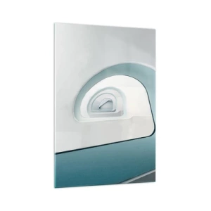 Impression sur verre - Image sur verre - Architecture minimaliste aux lignes arrondies - 70x100cm - Au profondeur du bleu - Décoration murale moderne pour le salon et la chambre ARTTOR