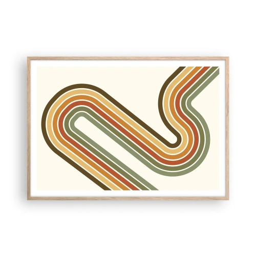 Affiche dans un chêne clair - Poster - En zig zag vers le but - 100x70 cm