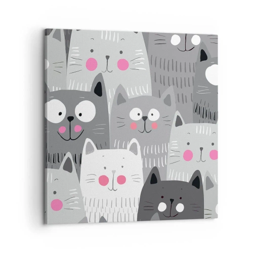 Impression sur toile - Image sur toile - Le monde des chats - 60x60 cm