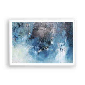 Affiche dans un cadre blanc - Poster - Rhapsodie en bleu - 100x70 cm