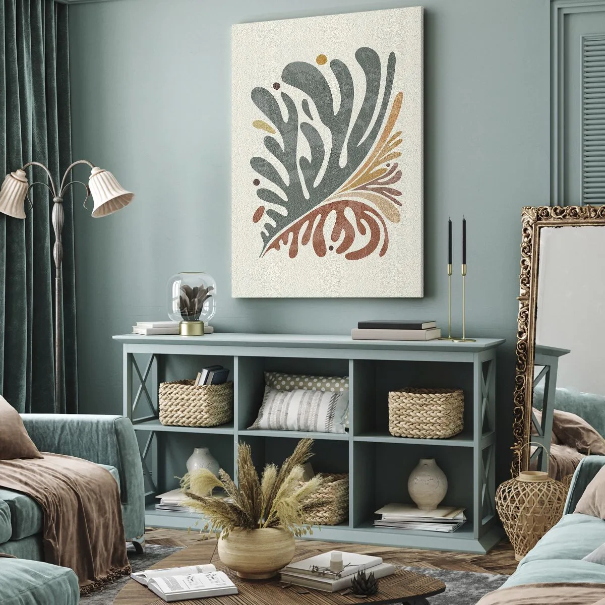 Impression sur toile - Image sur toile - Feuille multicolore - 45x80 cm