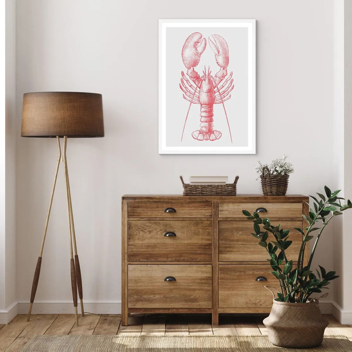 Affiche dans un cadre blanc - Poster - Un homard digne d'Homère - 70x100 cm