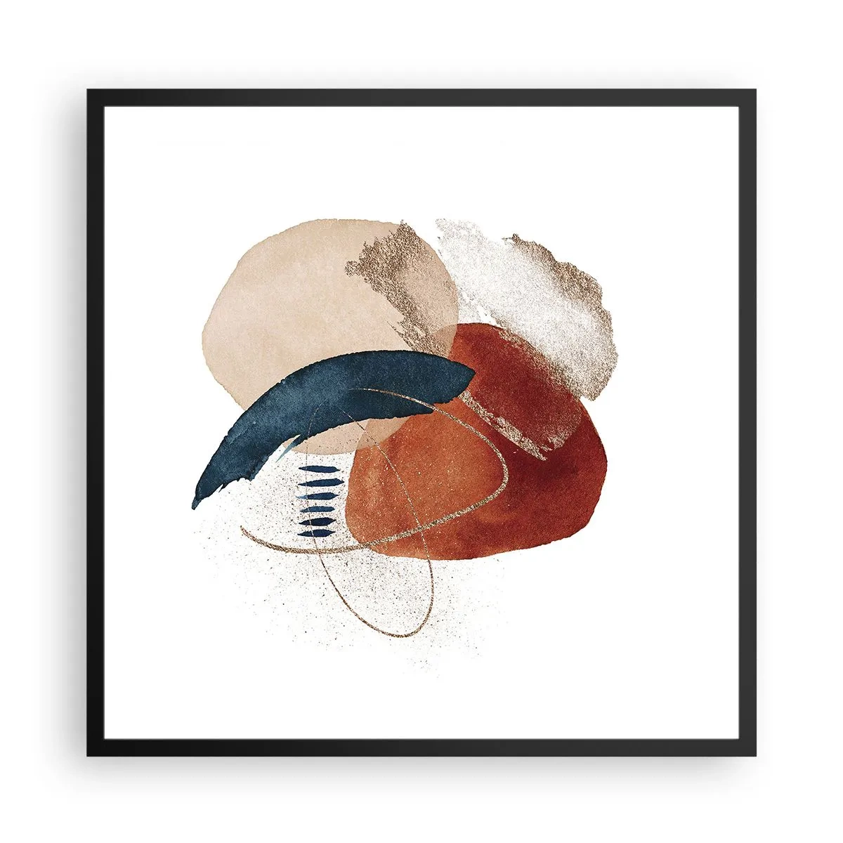 Affiche dans un cadre noir - Poster - Composition ovale - 60x60 cm