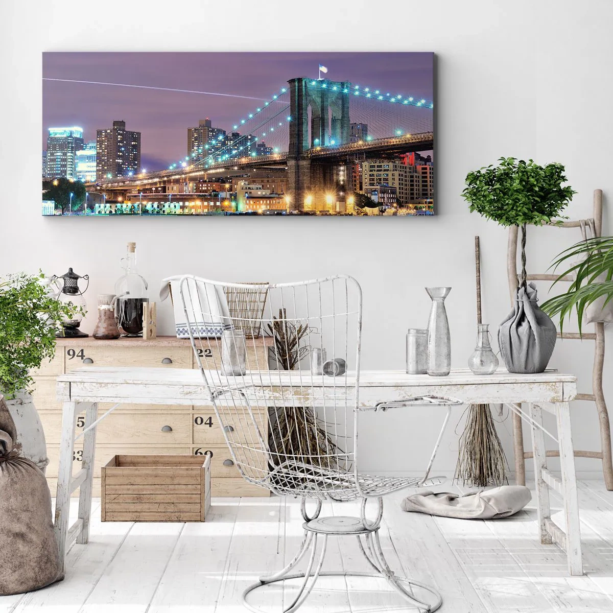 Impression sur toile - Image sur toile - Depuis de nombreuses années le pont de Brooklyn - 90x30 cm