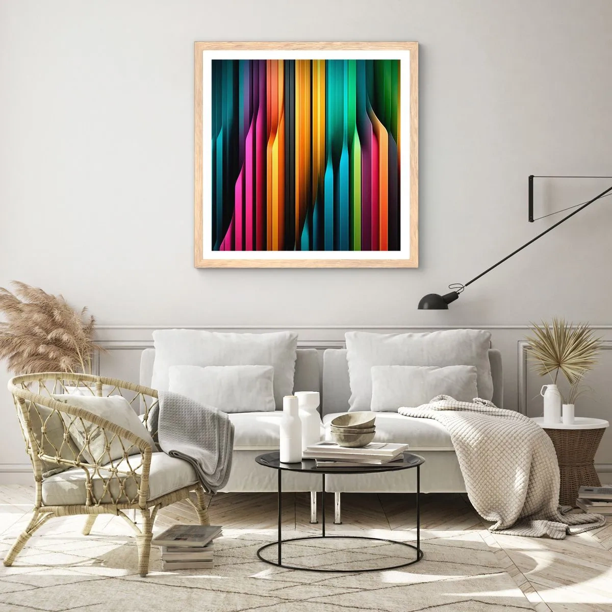 Affiche dans un chêne clair - Poster - Un organe de lumière - 40x40 cm