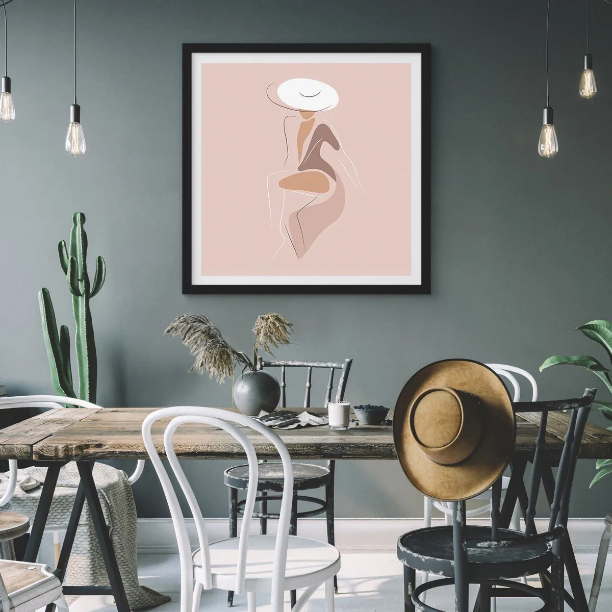 Affiche dans un cadre noir - Poster - Être une dame - 50x50 cm