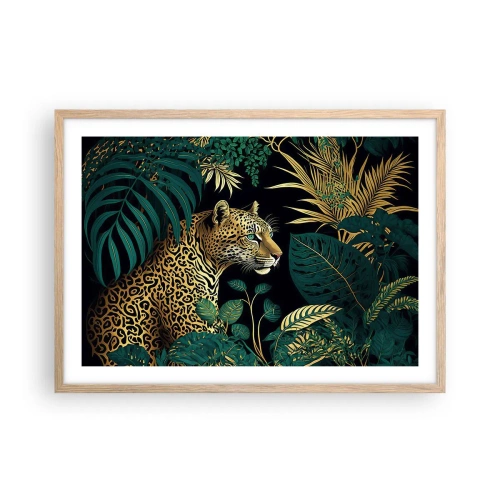 Affiche dans un chêne clair - Poster - Un hôte dans la jungle - 70x50 cm