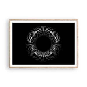 Affiche dans un chêne clair - Poster - Soleil noir - 100x70 cm