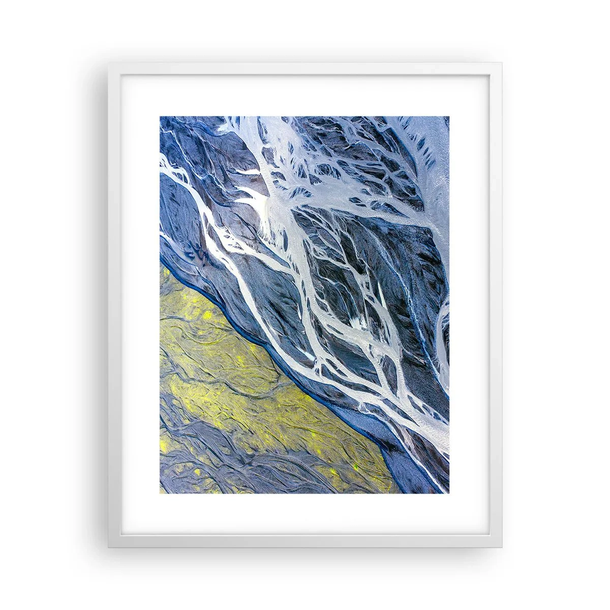 Affiche dans un cadre blanc - Poster - Peintures rupestres de la nature - 40x50 cm