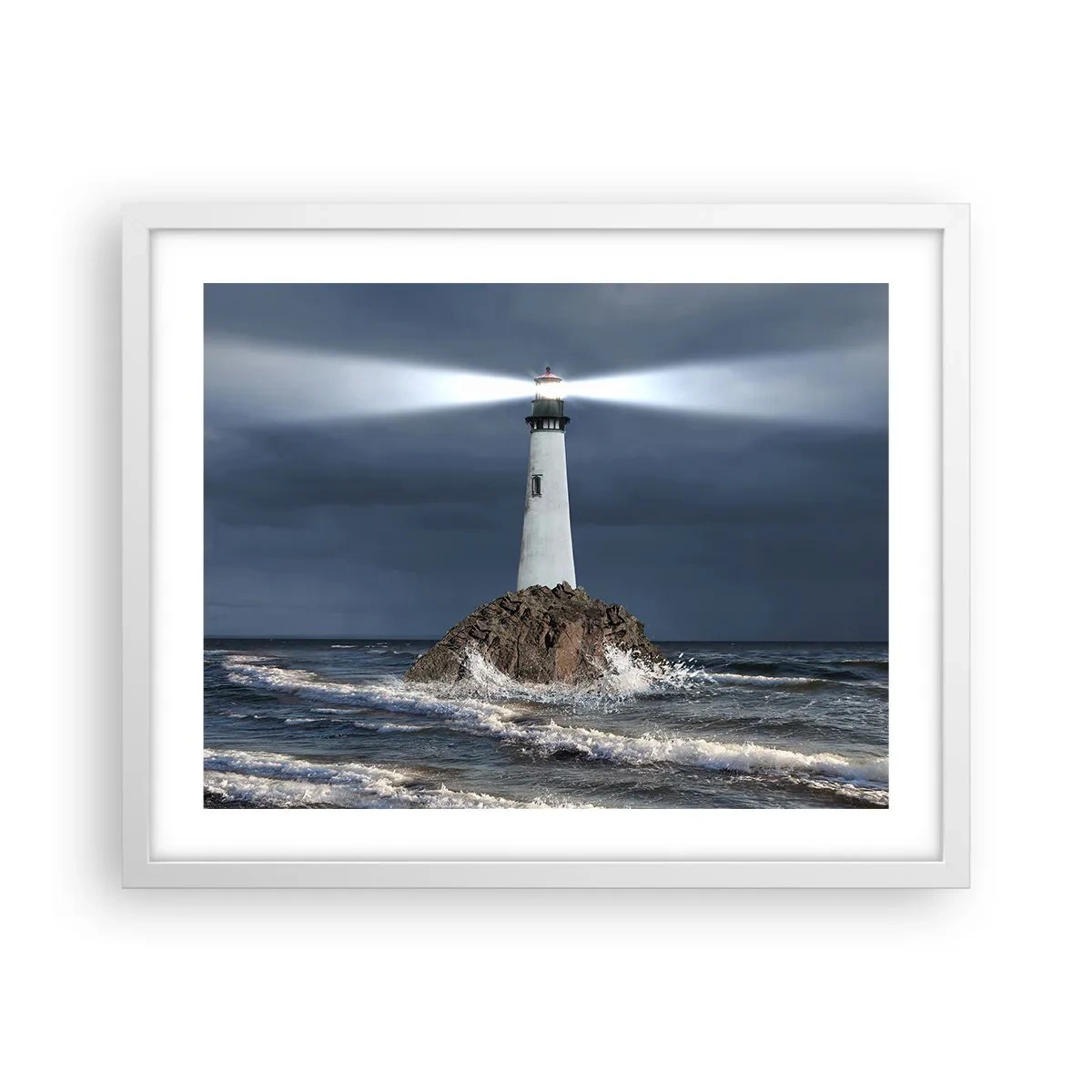 Affiche dans un cadre blanc - Poster - I… i… ici ! - 50x40 cm