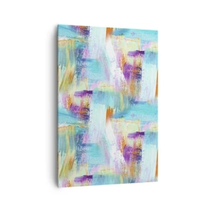 Impression sur toile - Image sur toile - Abstraction colorée avec des coups de pinceau dynamiques - 70x100cm - Labyrinthe reluisant - Décoration murale moderne pour le salon et la chambre ARTTOR