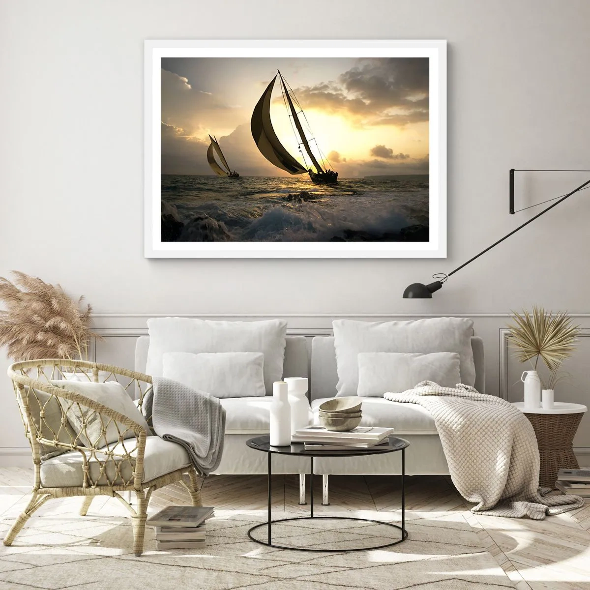 Affiche dans un cadre blanc - Poster - Avec le vent et contre le vent - 50x40 cm