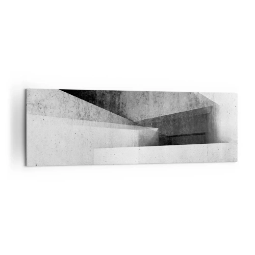 Impression sur toile - Image sur toile - Formes géométriques dans une composition monochrome - 160x50cm - Structure de l'espace - Décoration murale moderne pour le salon et la chambre ARTTOR