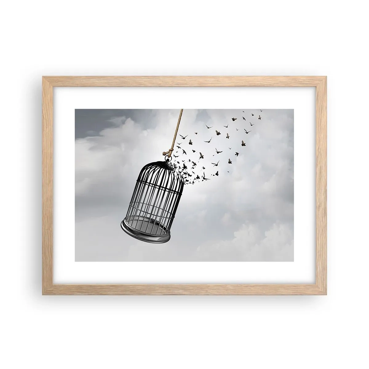 Affiche dans un chêne clair - Poster - Foie...Espoir...Liberté! - 40x30 cm